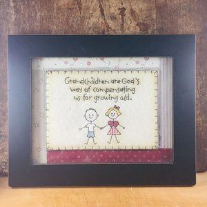 Framed Quilt Grandchildren are God's Way of Compensating Us for Growing Old